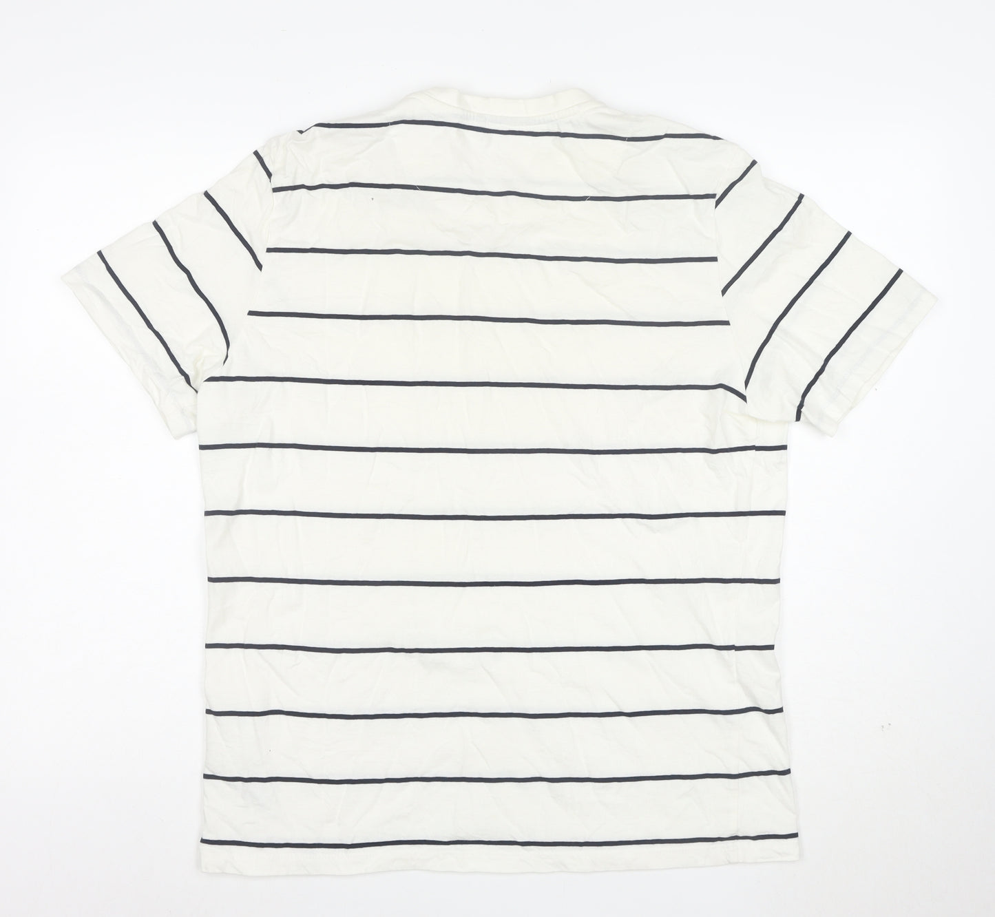 Casual Friday Men's White Striped Organic Cotton T-Shirt XL