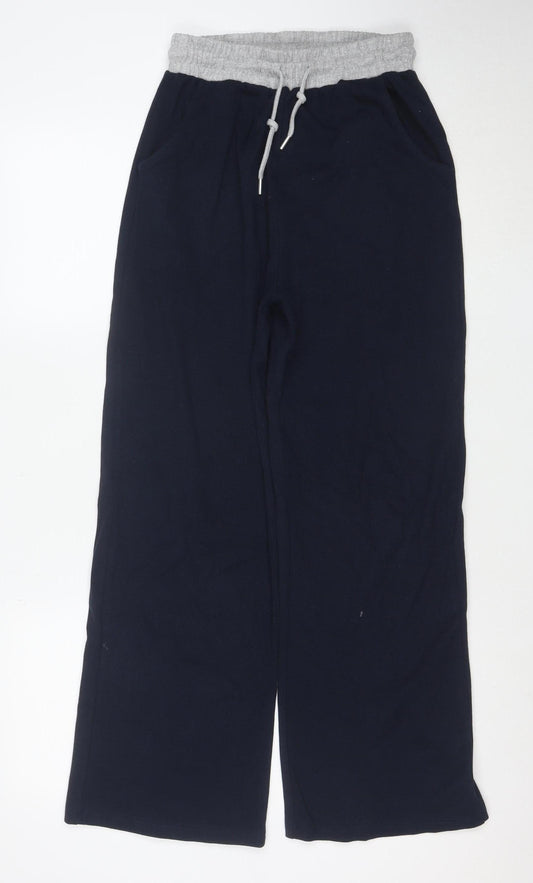 Pink Vanilla Womens Blue Jogger Trousers Size M Elastic Waist Cotton