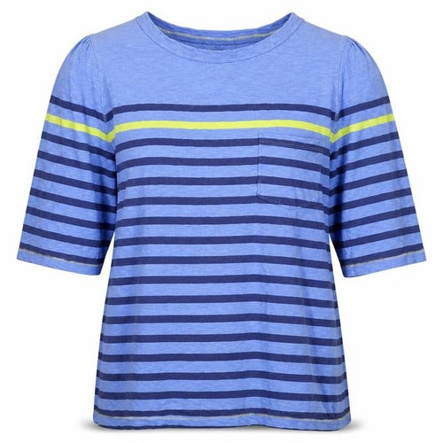 Joules Women Blue Striped 3/4 Sleeve Cotton T-Shirt UK 12