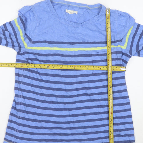 Joules Women Blue Striped 3/4 Sleeve Cotton T-Shirt UK 12