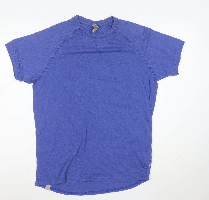 Bench Womens Blue Basic Short Sleeve Crew Neck T-Shirt M