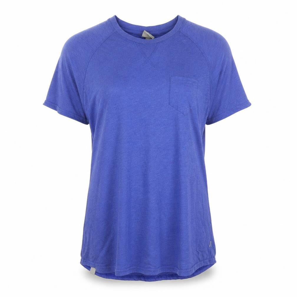 Front view of Bench women’s blue basic short sleeve crew neck t-shirt m