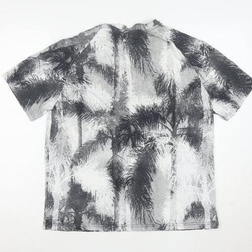 J.Lindeberg Men's Multicoloured Palm Print Cotton T-Shirt L