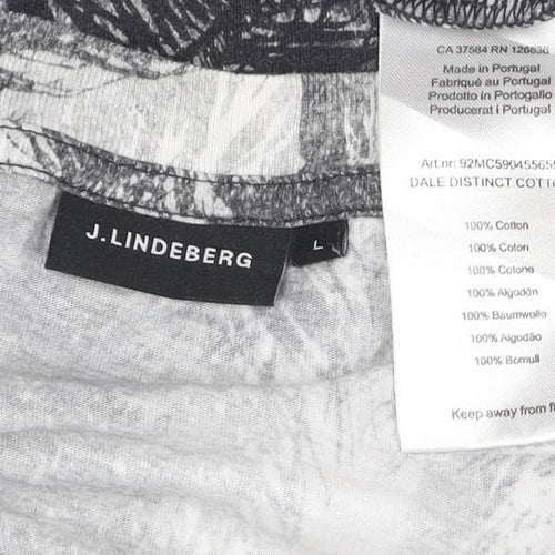 J.Lindeberg Men's Multicoloured Palm Print Cotton T-Shirt L
