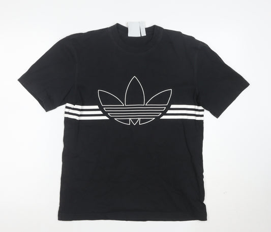Adidas Men's Black XS Trefoil Logo Short Sleeve Cotton T-Shirt