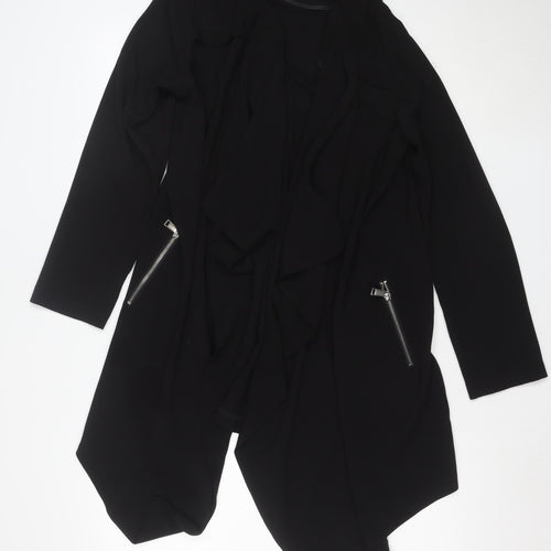 New Look Women's Black Size 10 Zip Front Mid-Length Jacket