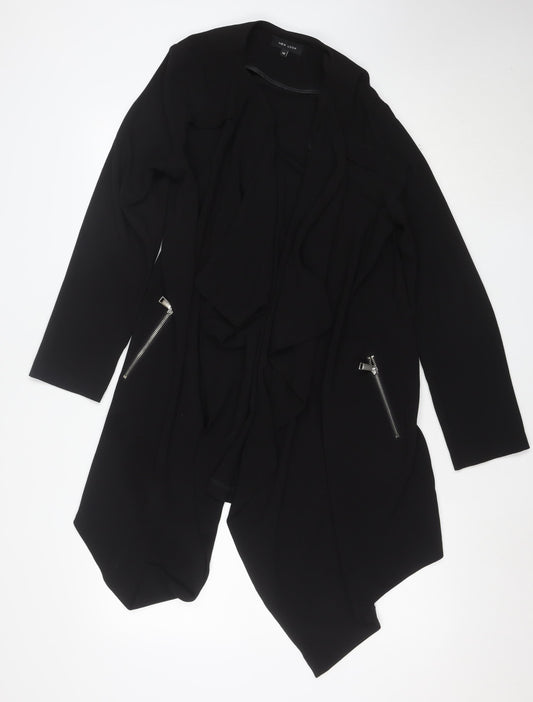 New Look Women's Black Size 10 Zip Front Mid-Length Jacket