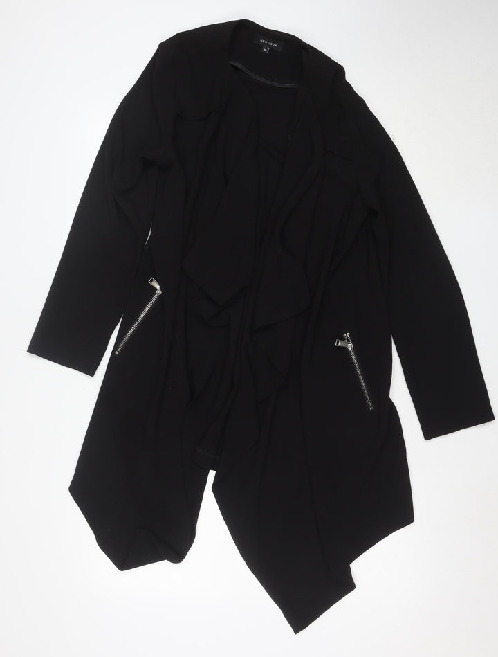 New Look Women's Black Size 10 Zip Front Mid-Length Jacket