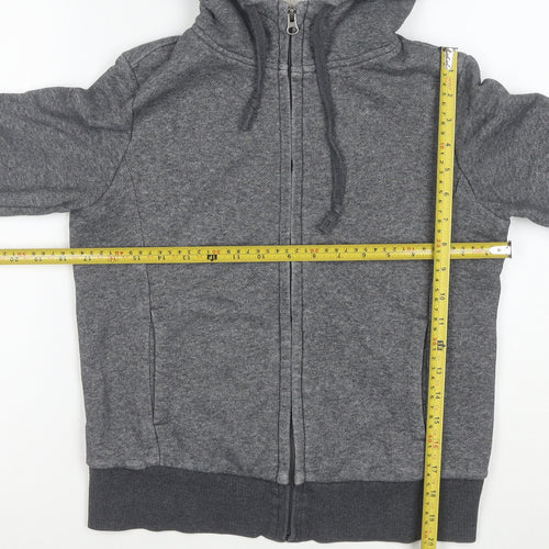 UNIQLO Women's Grey Full Zip Hoodie Small Fleece Lined Casual