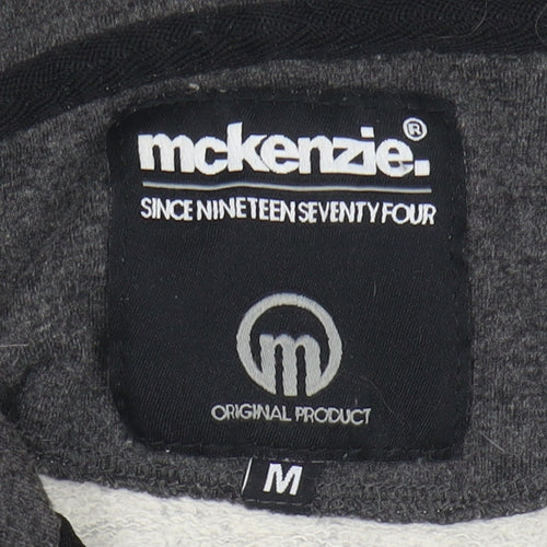 McKenzie Men’s Grey Henley Hoodie Medium Hooded Sweatshirt