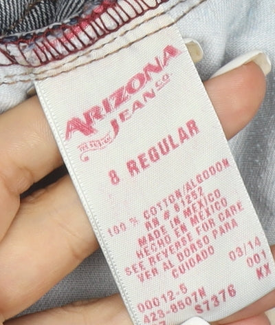 Arizona Jean Co. Womens Blue Straight Leg Denim Jeans Size 8 Regular
