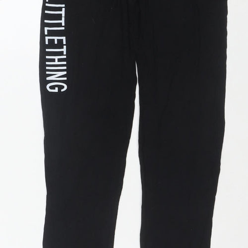 PrettyLittleThing Women’s Black Logo Leggings Size 8 Stretch Jersey