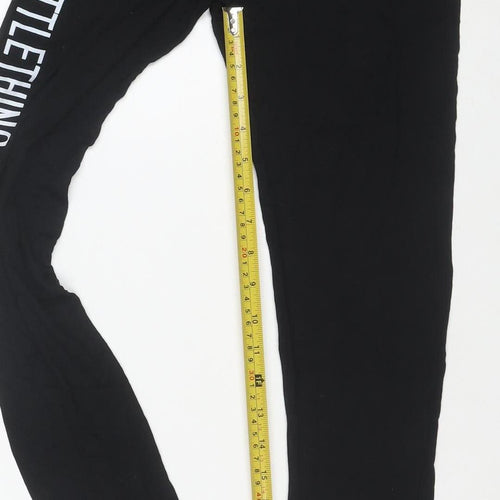 PrettyLittleThing Women’s Black Logo Leggings Size 8 Stretch Jersey