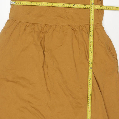 Next Women’s Brown Cotton A-Line Sleeveless Knee Length Dress Size 12