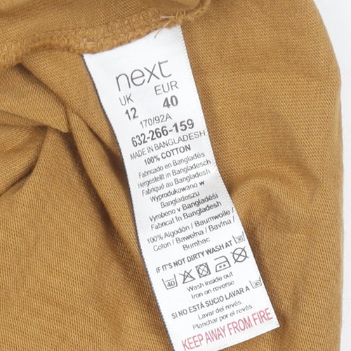 Next Women’s Brown Cotton A-Line Sleeveless Knee Length Dress Size 12