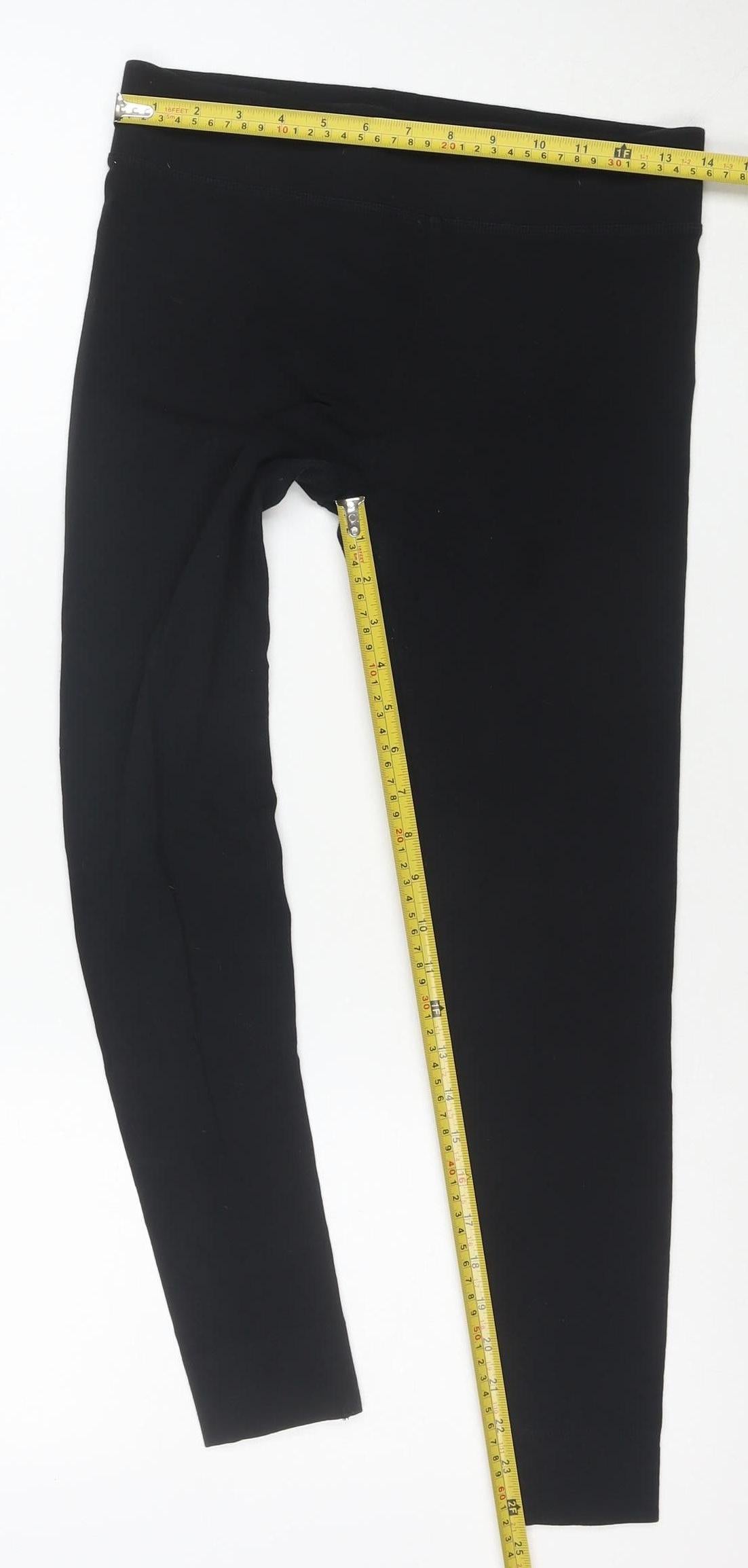 Marks and Spencer Women Black Size 8 Cotton Stretch Leggings