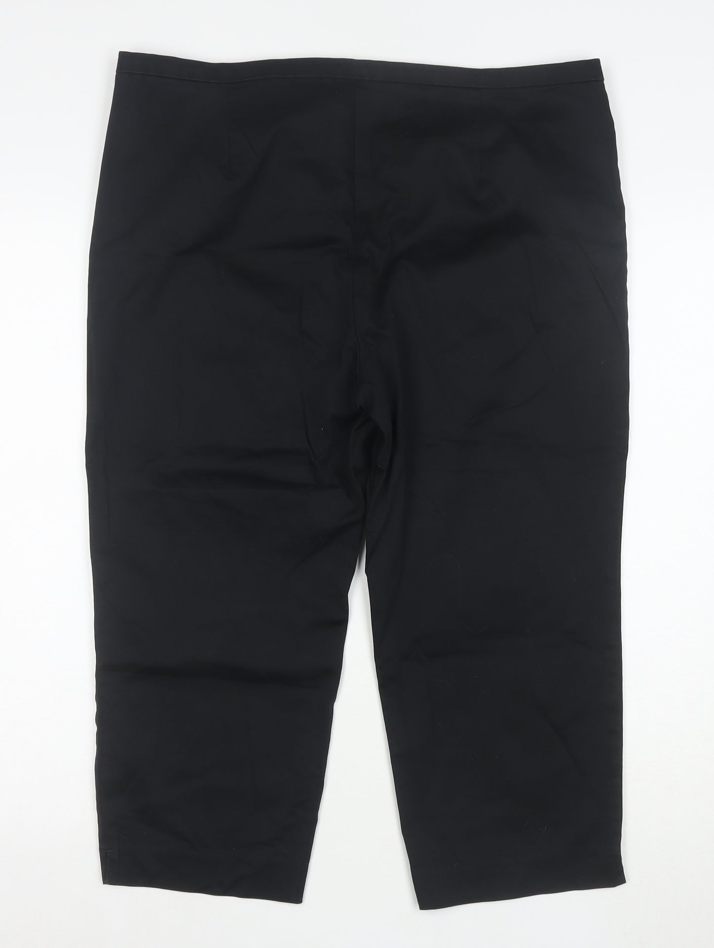Marks and Spencer Women's Black Size 16 Petite Stretch Cotton Trousers