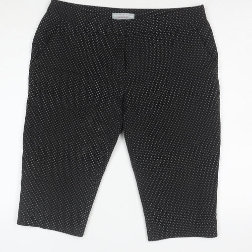 Dorothy Perkins Women's Black Polka Dot Cropped Trousers UK 12