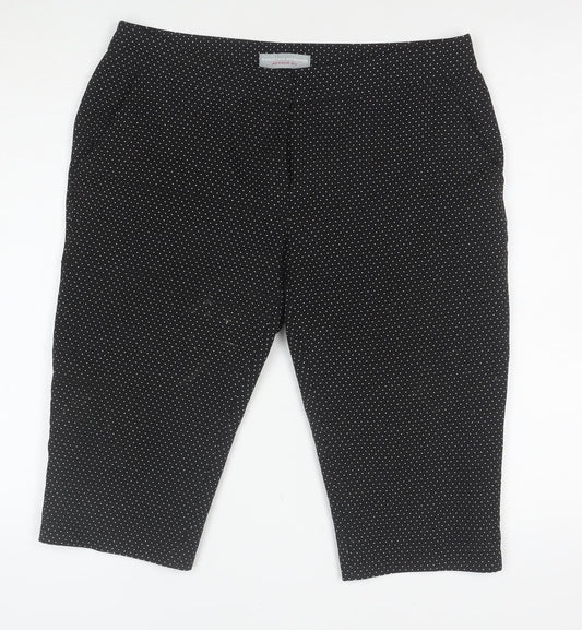 Dorothy Perkins Women's Black Polka Dot Cropped Trousers UK 12