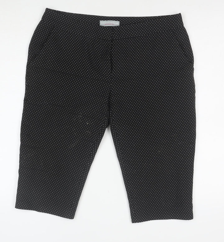 Dorothy Perkins Women's Black Polka Dot Cropped Trousers UK 12