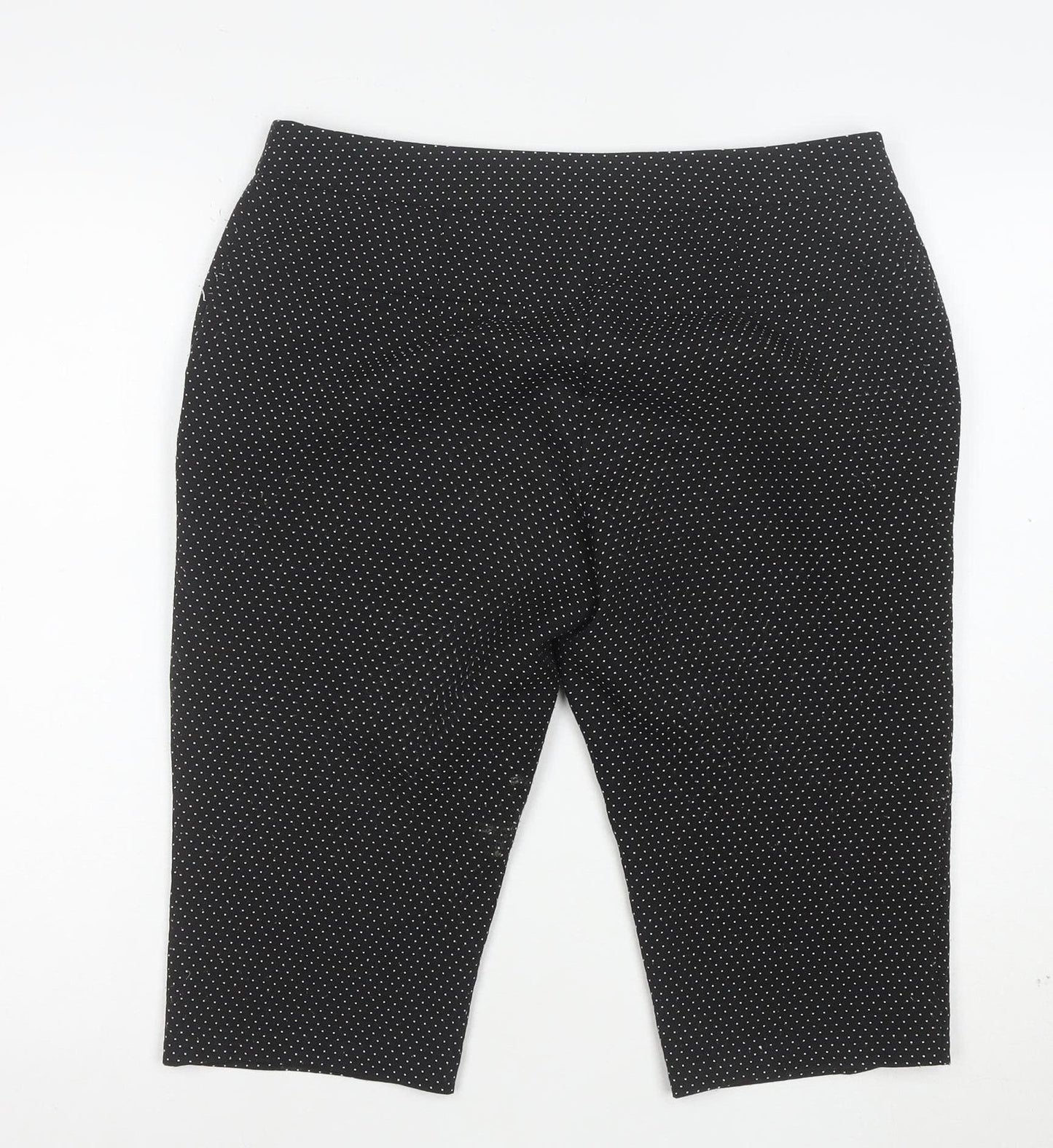 Dorothy Perkins Women's Black Polka Dot Cropped Trousers UK 12