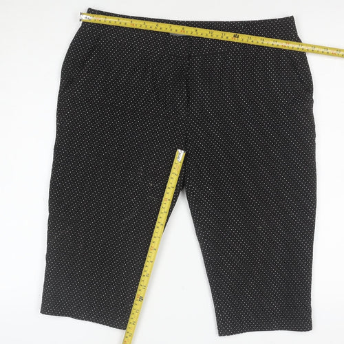 Dorothy Perkins Women's Black Polka Dot Cropped Trousers UK 12