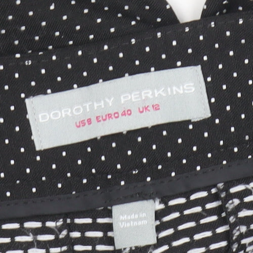 Dorothy Perkins Women's Black Polka Dot Cropped Trousers UK 12