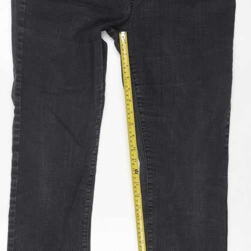 George Women's Black Straight Leg Stretch Jeans Size 16 Regular