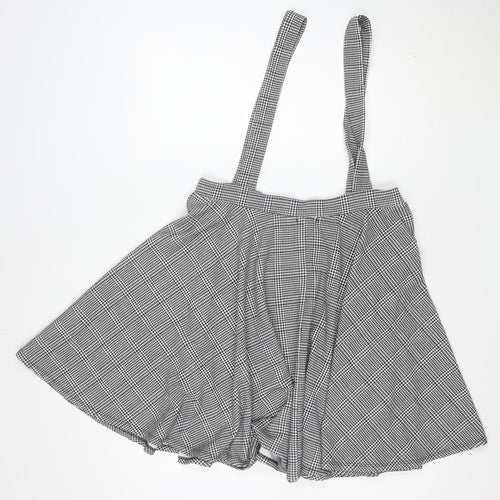 Boohoo Women's Black Check Wrap Skirt Size 16 Stretch Jersey