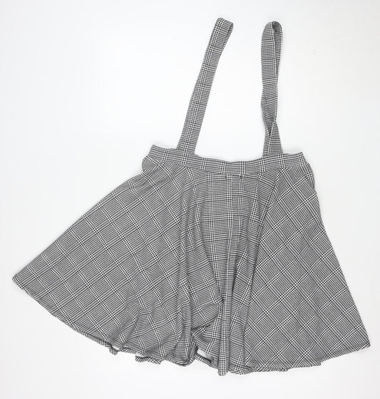 Boohoo Women's Black Check Wrap Skirt Size 16 Stretch Jersey