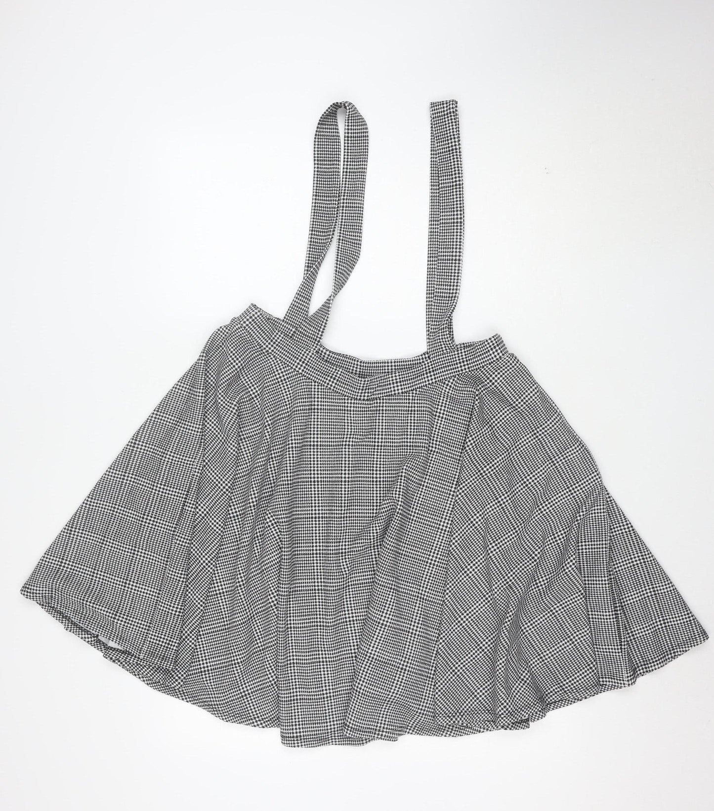 Boohoo Women's Black Check Wrap Skirt Size 16 Stretch Jersey