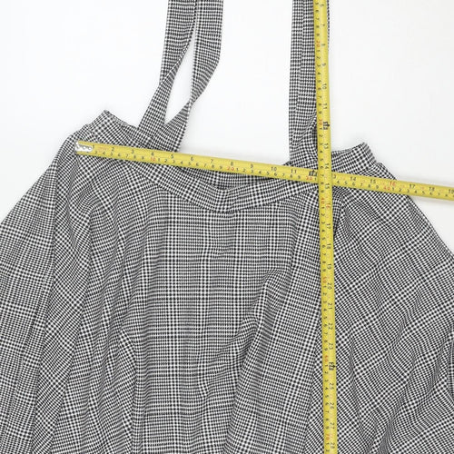 Boohoo Women's Black Check Wrap Skirt Size 16 Stretch Jersey