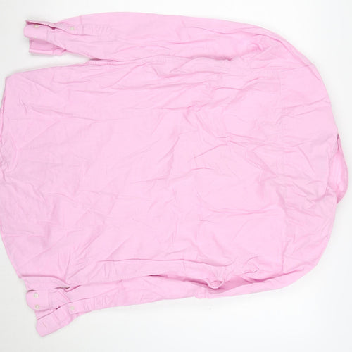 Taylor & Wright Men's Pink Slim Fit Long Sleeve Button-Up Shirt Size 16