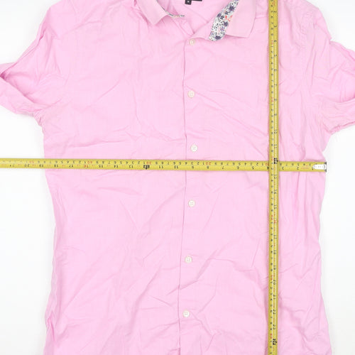 Taylor & Wright Men's Pink Slim Fit Long Sleeve Button-Up Shirt Size 16
