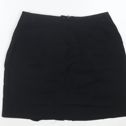 Wallis Women Black Size 10 Pencil Stretch Knee Length Skirt