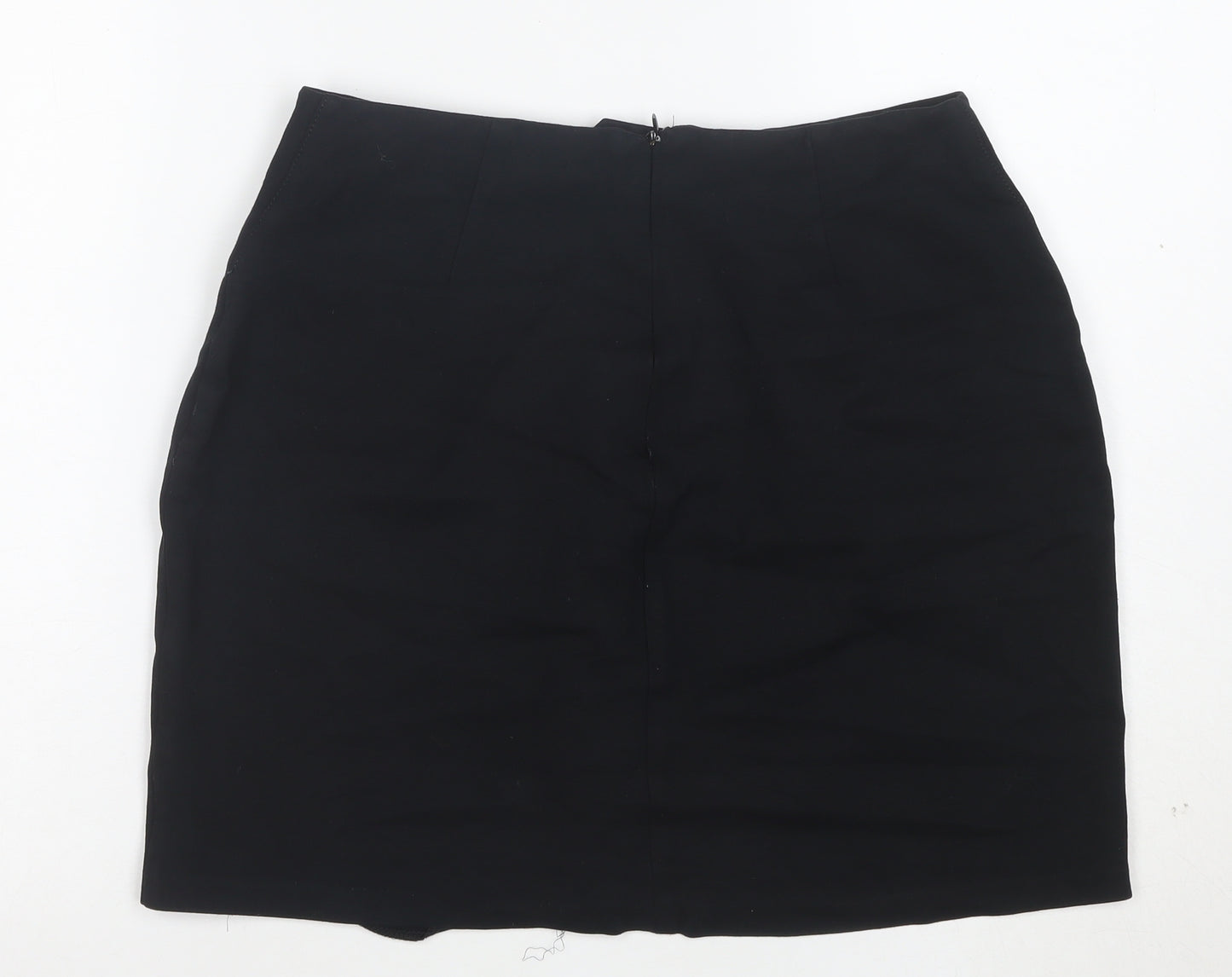 Wallis Women Black Size 10 Pencil Stretch Knee Length Skirt