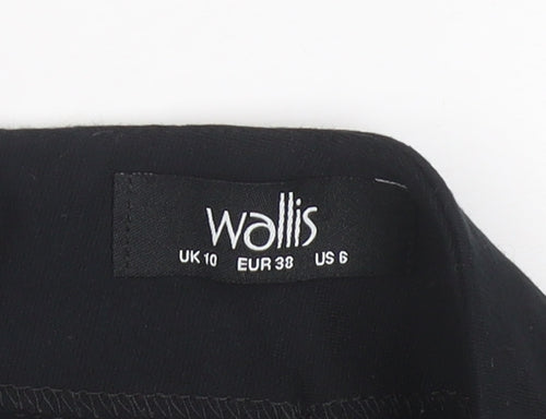 Wallis Women Black Size 10 Pencil Stretch Knee Length Skirt