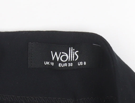 Wallis Women Black Size 10 Pencil Stretch Knee Length Skirt