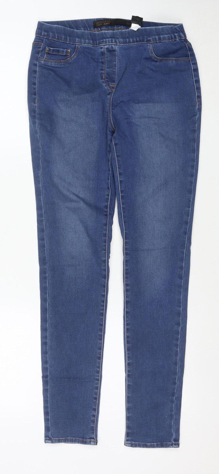 Next Women Blue 10R Jegging Jeans Cotton Blend Stretch Slim Fit