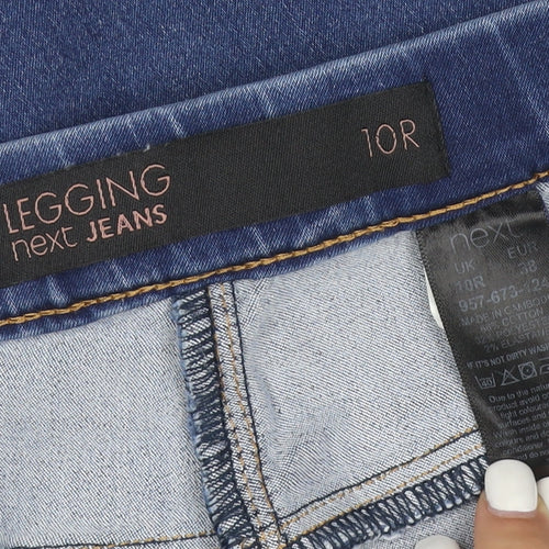 Next Women Blue 10R Jegging Jeans Cotton Blend Stretch Slim Fit