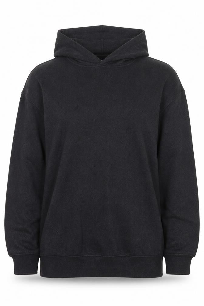 Front view of Nike Women's Black M Pullover Hoodie Cotton Blend Casual Sweatshirt
