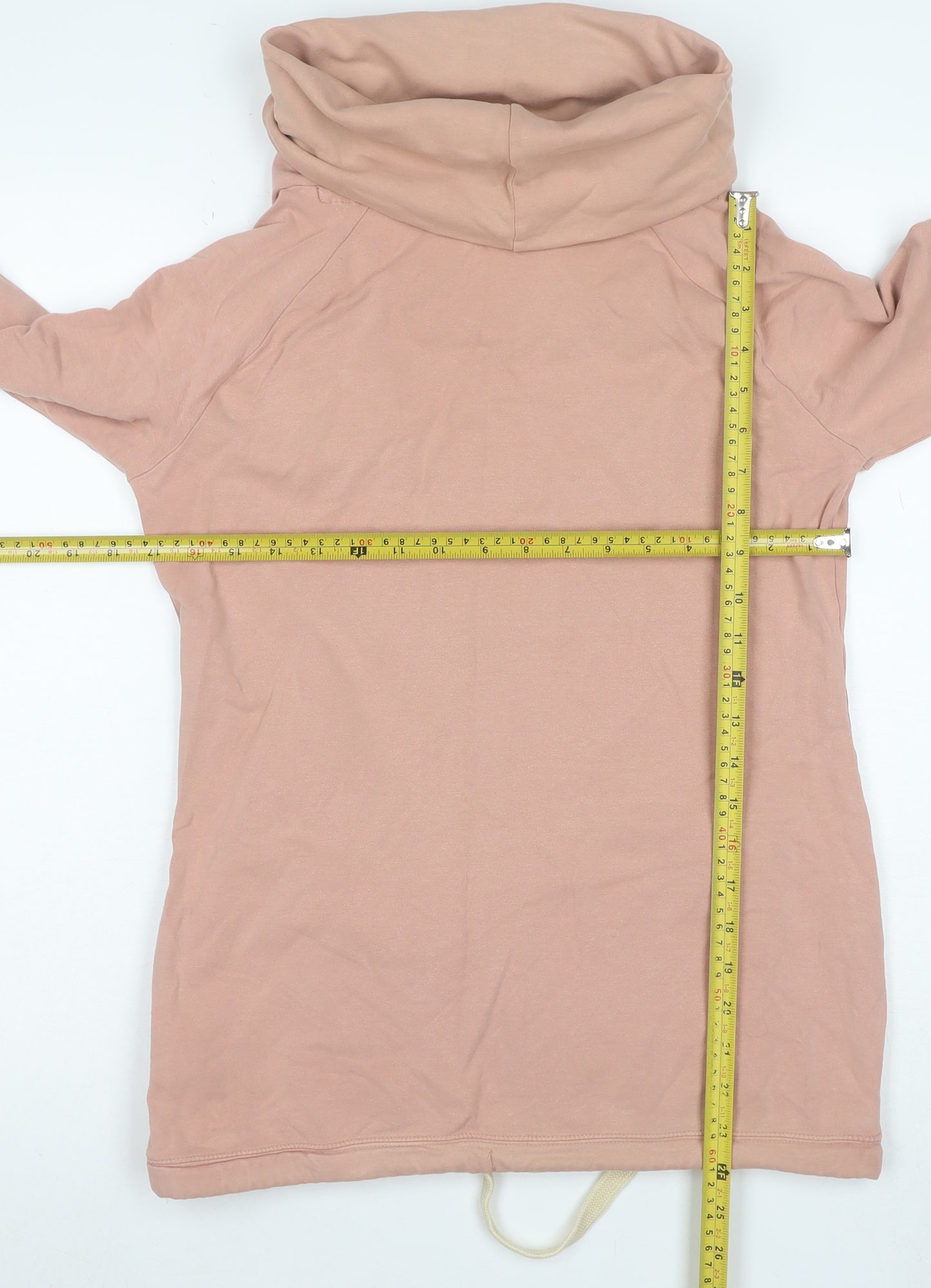 Next Women Pink Long Sleeve Cowl Neck Pullover Hoodie Size 10