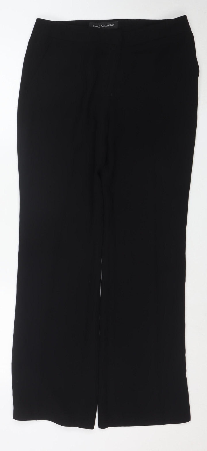 Next Women's Black Regular Fit Tailored Stretch Trousers Size 10