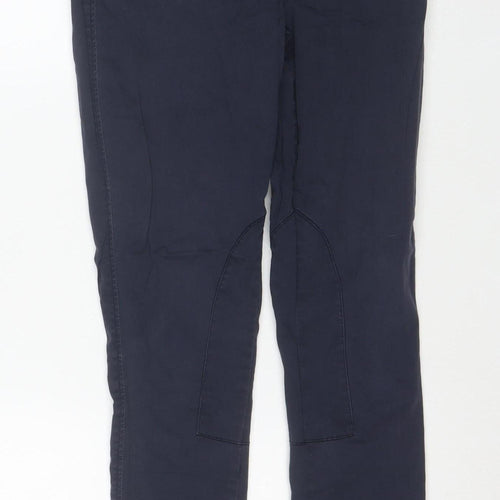Pull & Bear Women Blue Chino Trousers Size 10 Slim Fit Twill