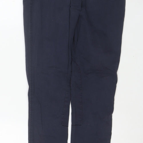 Pull & Bear Women Blue Chino Trousers Size 10 Slim Fit Twill