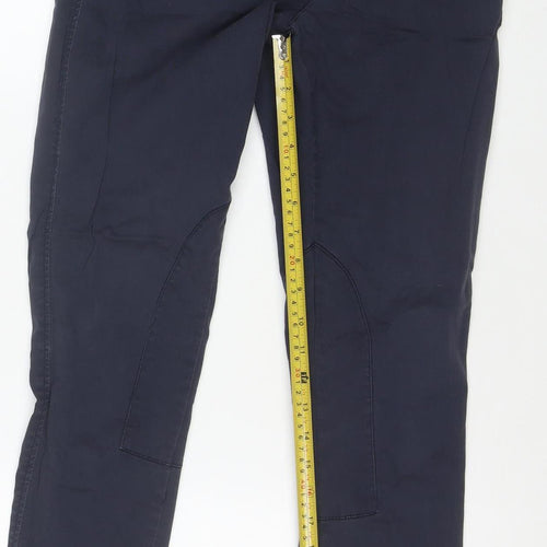 Pull & Bear Women Blue Chino Trousers Size 10 Slim Fit Twill