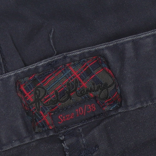 Pull & Bear Women Blue Chino Trousers Size 10 Slim Fit Twill