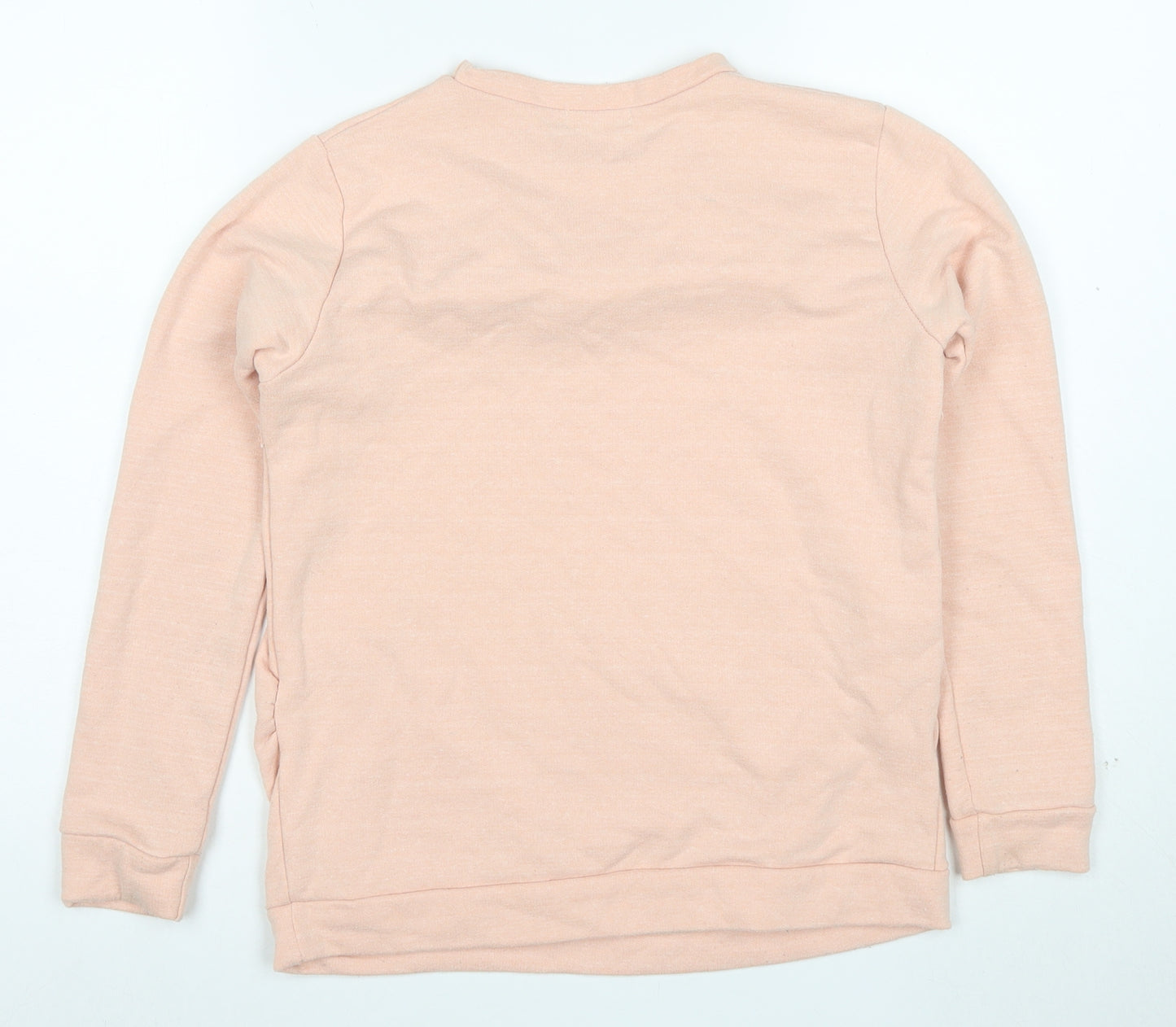 Boohoo Women Pink Ruffle Long Sleeve Pullover Sweatshirt UK 8