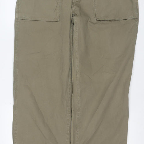 GAP Women’s Green Cargo Trousers Size L Relaxed Fit Cotton Twill