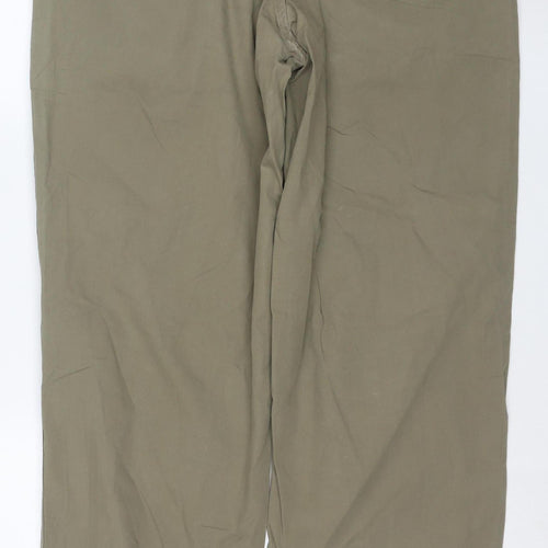 GAP Women’s Green Cargo Trousers Size L Relaxed Fit Cotton Twill